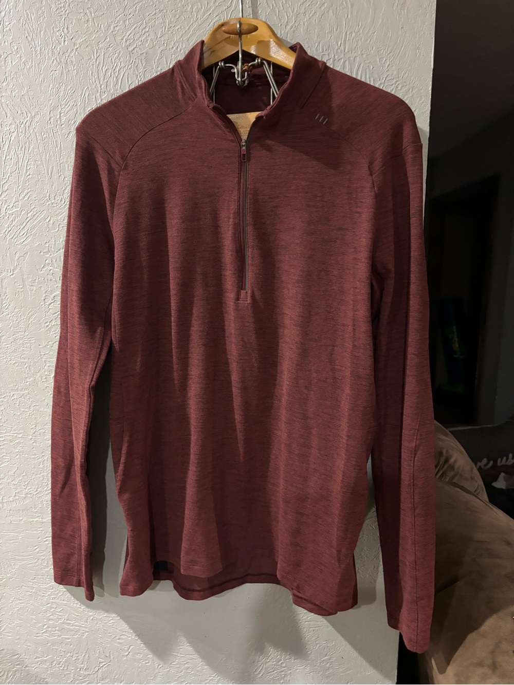 Lululemon Mens Surge warm half zip up red long sleeve performance pullover sz XL